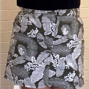 Croft & Barrow Classic Fit Leaf Print Skort Womens Stretch 14